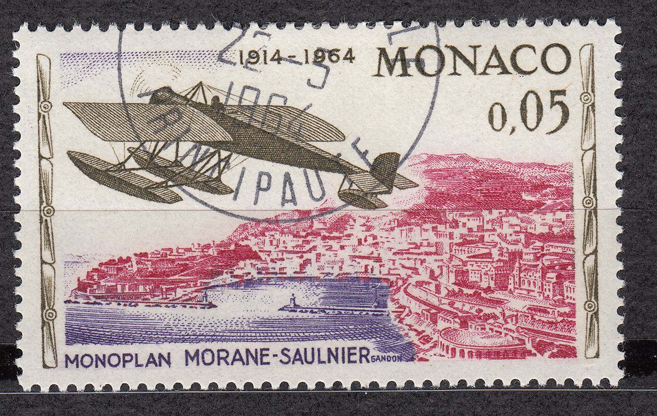 TIMBRE MONACO OBL N 641 AVIATION MONOPLAN MORANE SAULNIER 123109391062