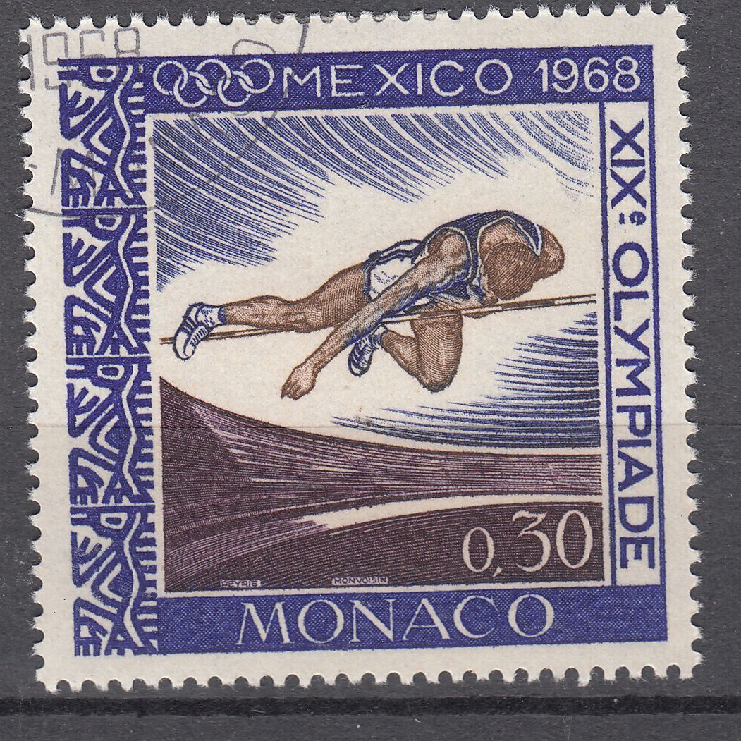 TIMBRE MONACO OBL N 737 jeux olympique de mexico SAUT 401567708482