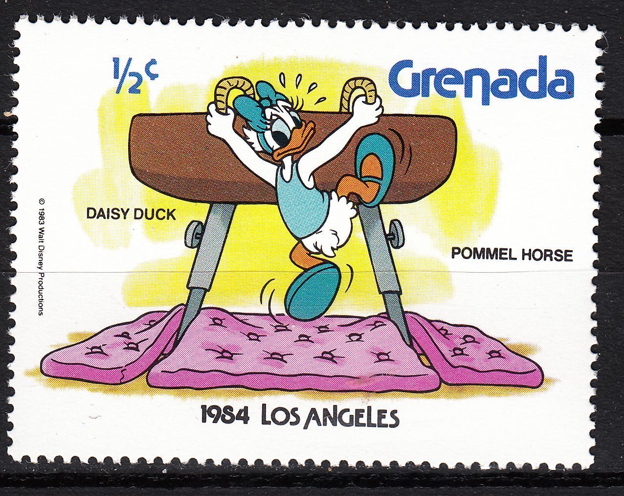 TIMBRE NEUF WALT DISNEY DAISY POMMEL HORSE LOS ANGELES 1984 121917067462