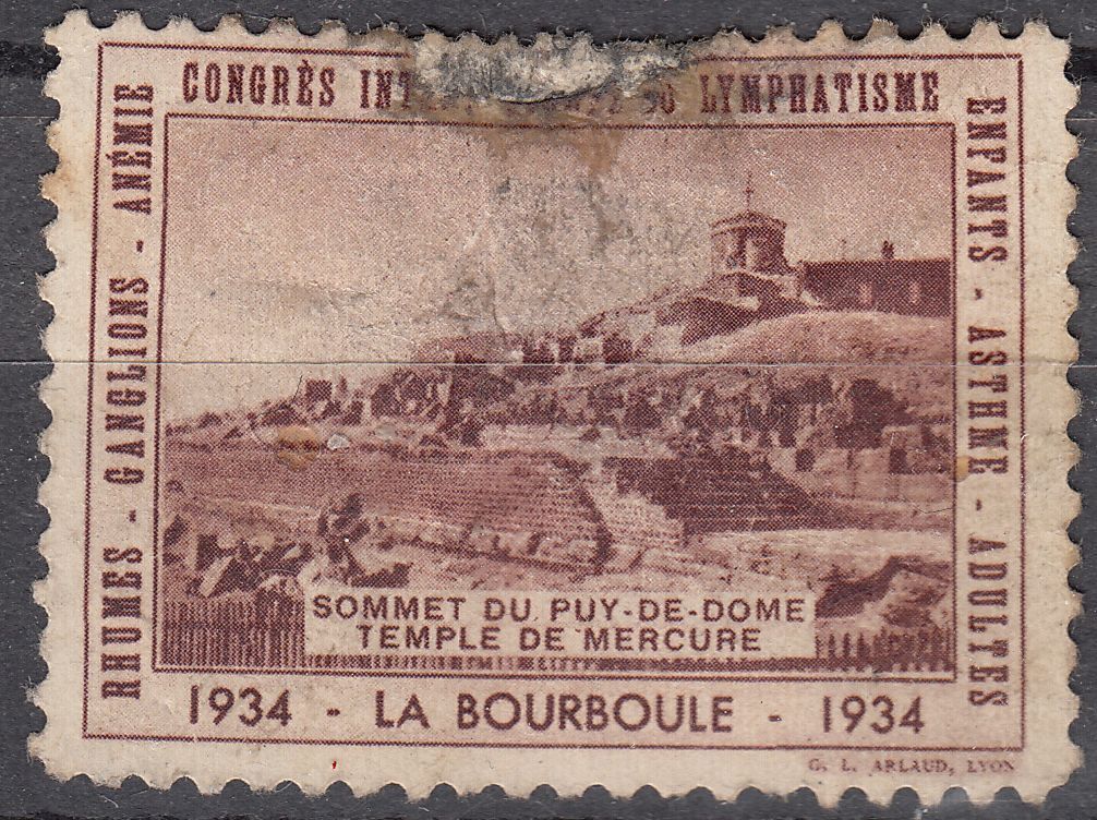 TIMBRE VIGNETTE ERINNOPHILIE STAMP LA BOURBOULE 1934 400378726372