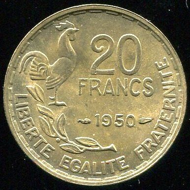 20 FRANCS GEORGES GUIRAUD 1950 3 FAUCILLES 110766816293