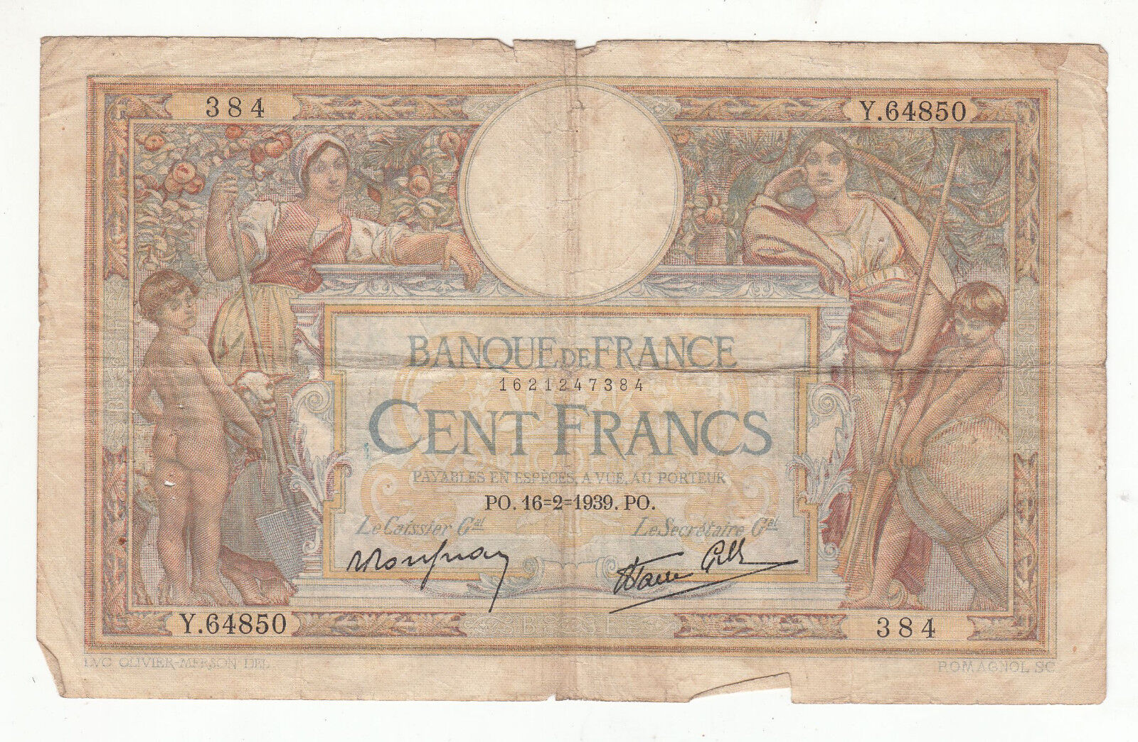 BILLET FRANCE 100 FRANCS MERSON 16 2 1939 Y64850 401286685723