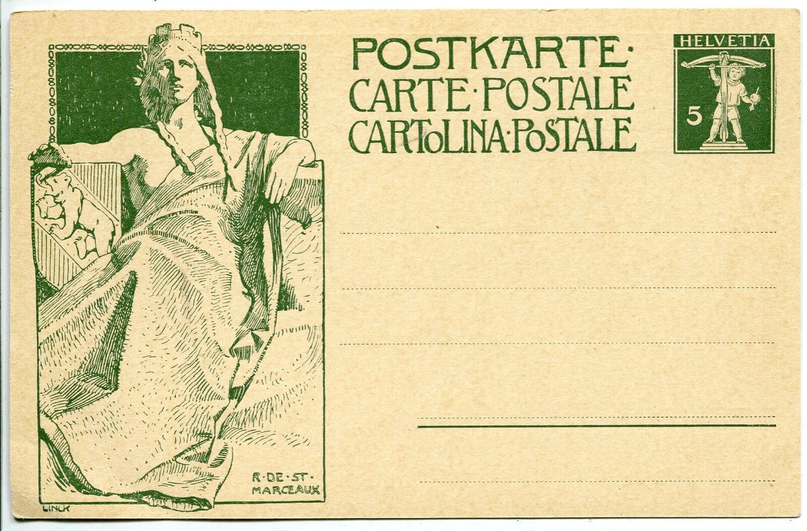 CARTE ENTIER POSTALE SUISSE ILLUSTRATEUR R DE ST MARCEAU 400793720273