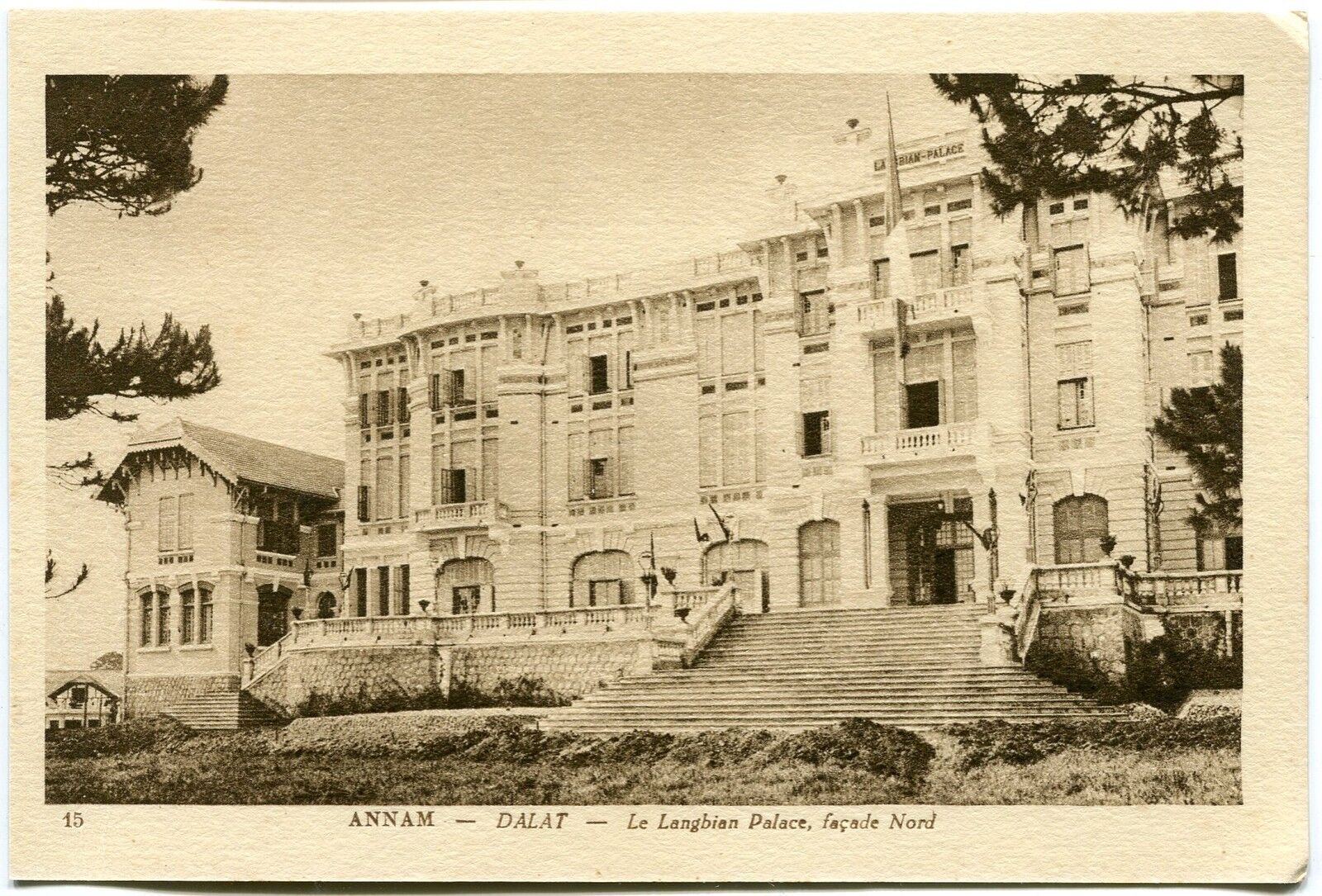 CARTE POSTALE ANNAM DALAT LE LANGBIAN PALACE FACADE NORD 121228247683