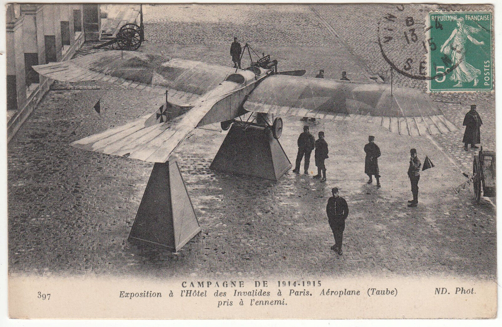 CARTE POSTALE AVIATION AEROPLANE TAUBE PRIS A L ENNEMI 1915 EXPO DES INVALIDES 401256062783