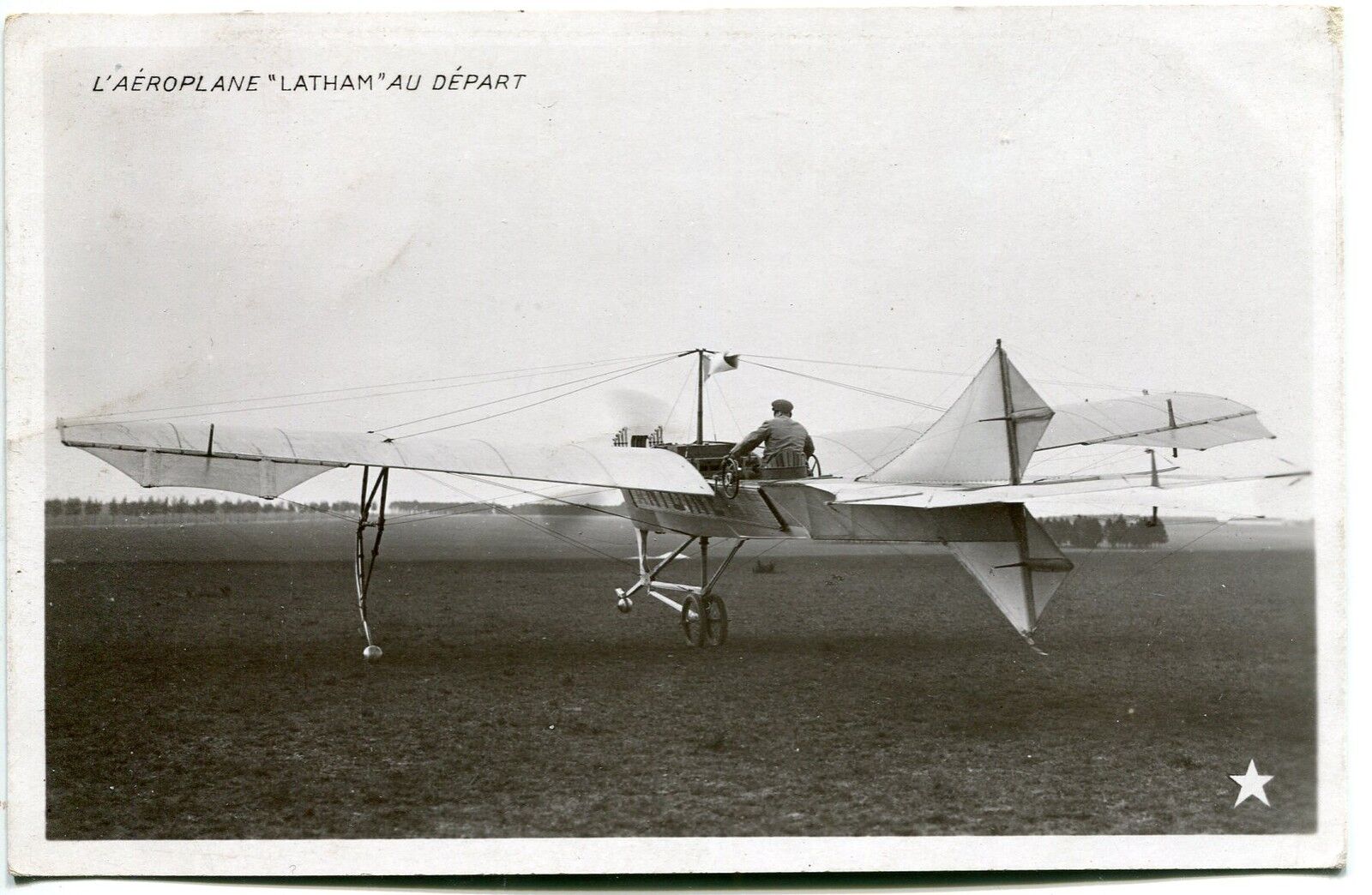 CARTE POSTALE AVIATION L AEROPLANE LATHAM AU DEPART 1909 CARTE ETOILE 400744325823