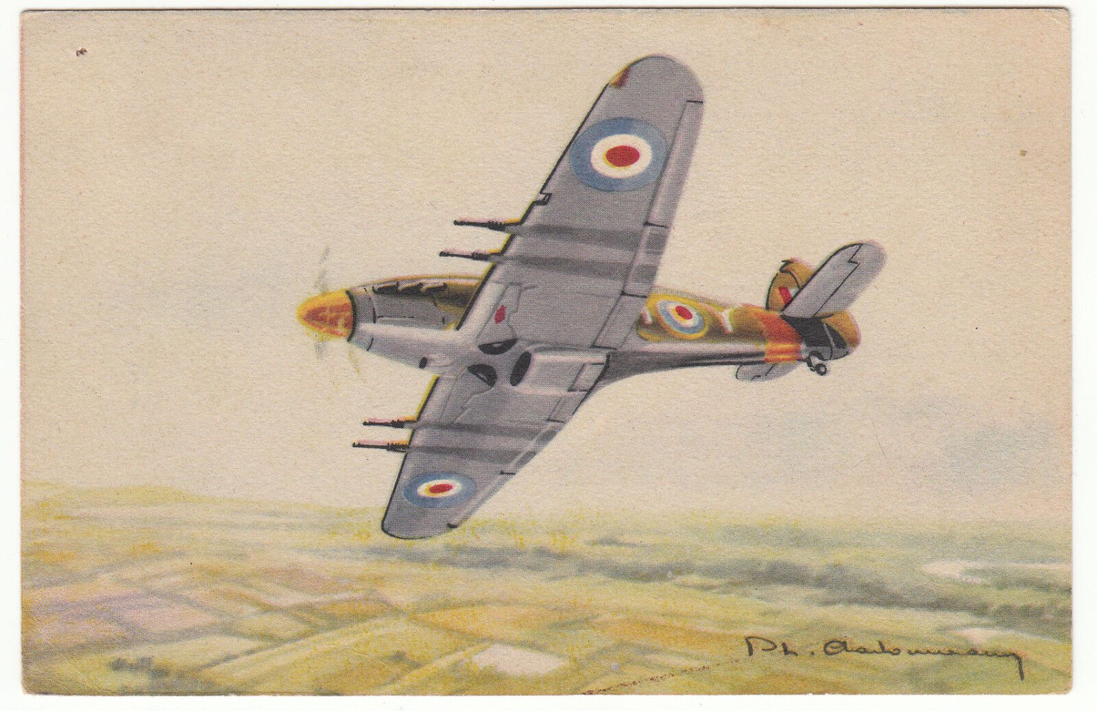 CARTE POSTALE AVION HURRICANE ILLUSTRATEUR 123429569063