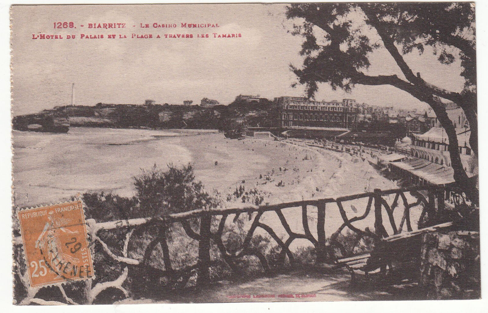 CARTE POSTALE BIARRITZ LE CASINO MUNICIPALE LHOTEL DU PALAIS ET LA PLAGE 401282051583