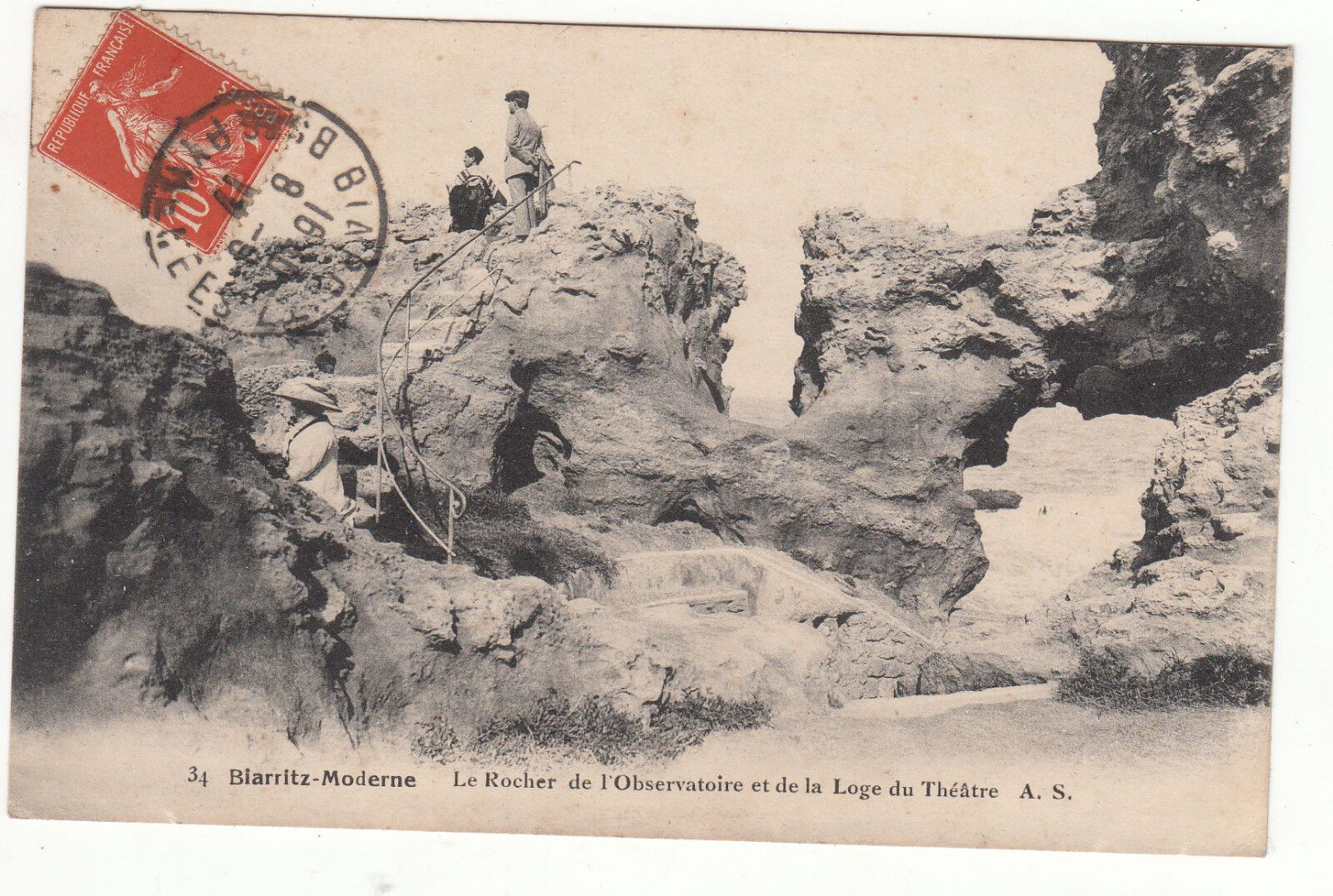 CARTE POSTALE BIARRITZ LE ROCHER DE LOBSERVATOIRE ET DE LA LOGE DU THEATRE 122370270313