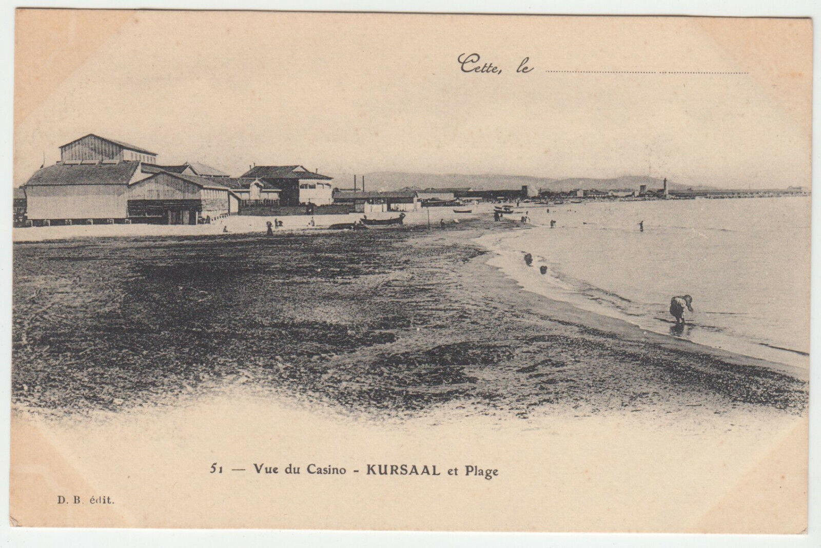 CARTE POSTALE CETTE VUE DU CASINO KURSAAL ET PLAGE 402105864183