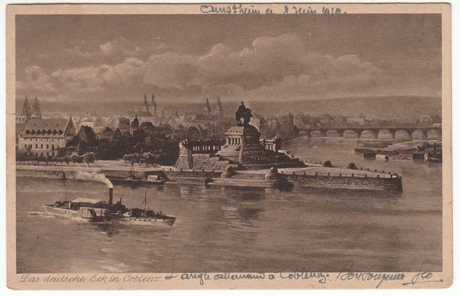 CARTE POSTALE DAS DEUTSCHE ECK IN COBLENZ 123176646633