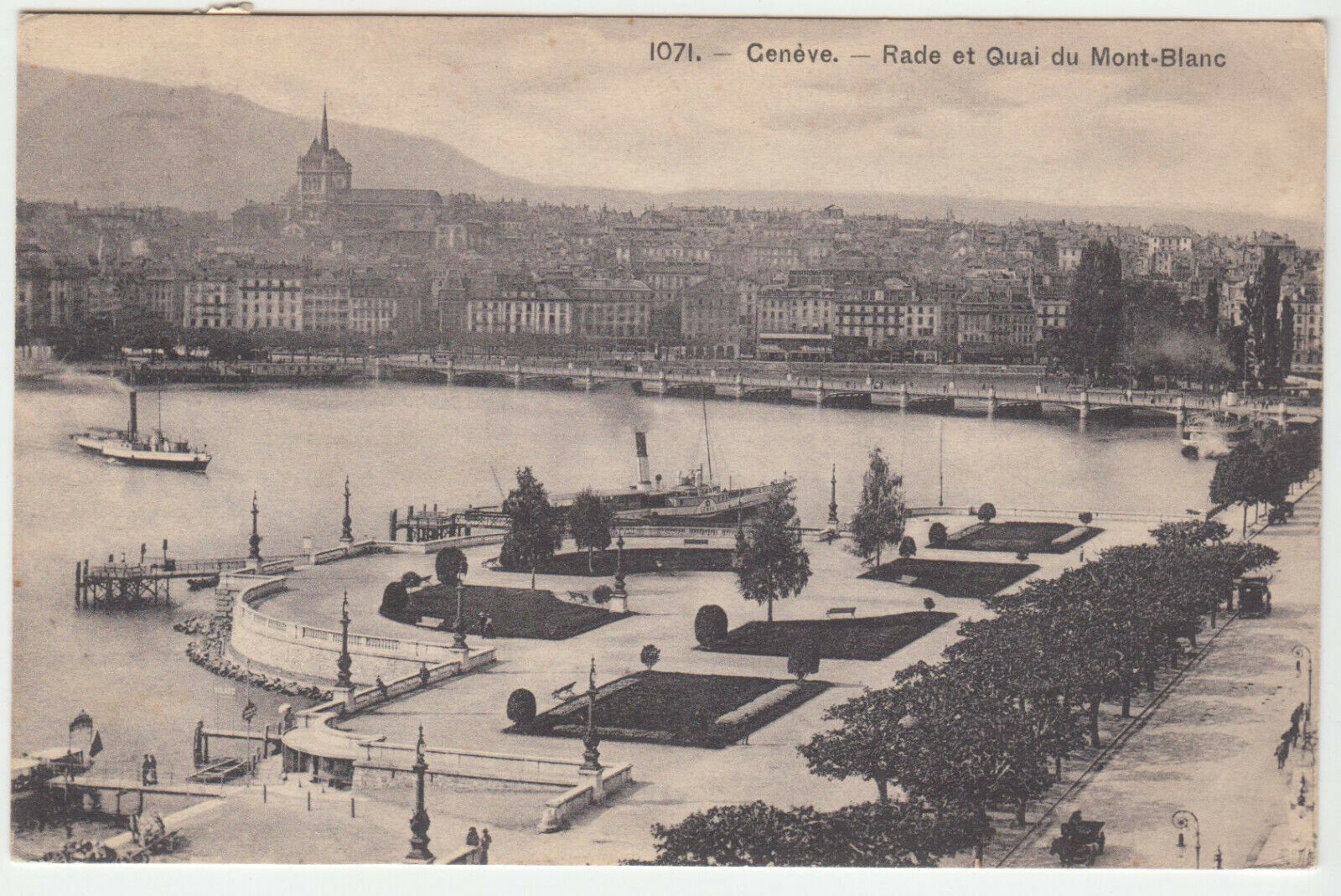 CARTE POSTALE GENEVE RADE ET QUAI DU MONT BLANC 402261149293