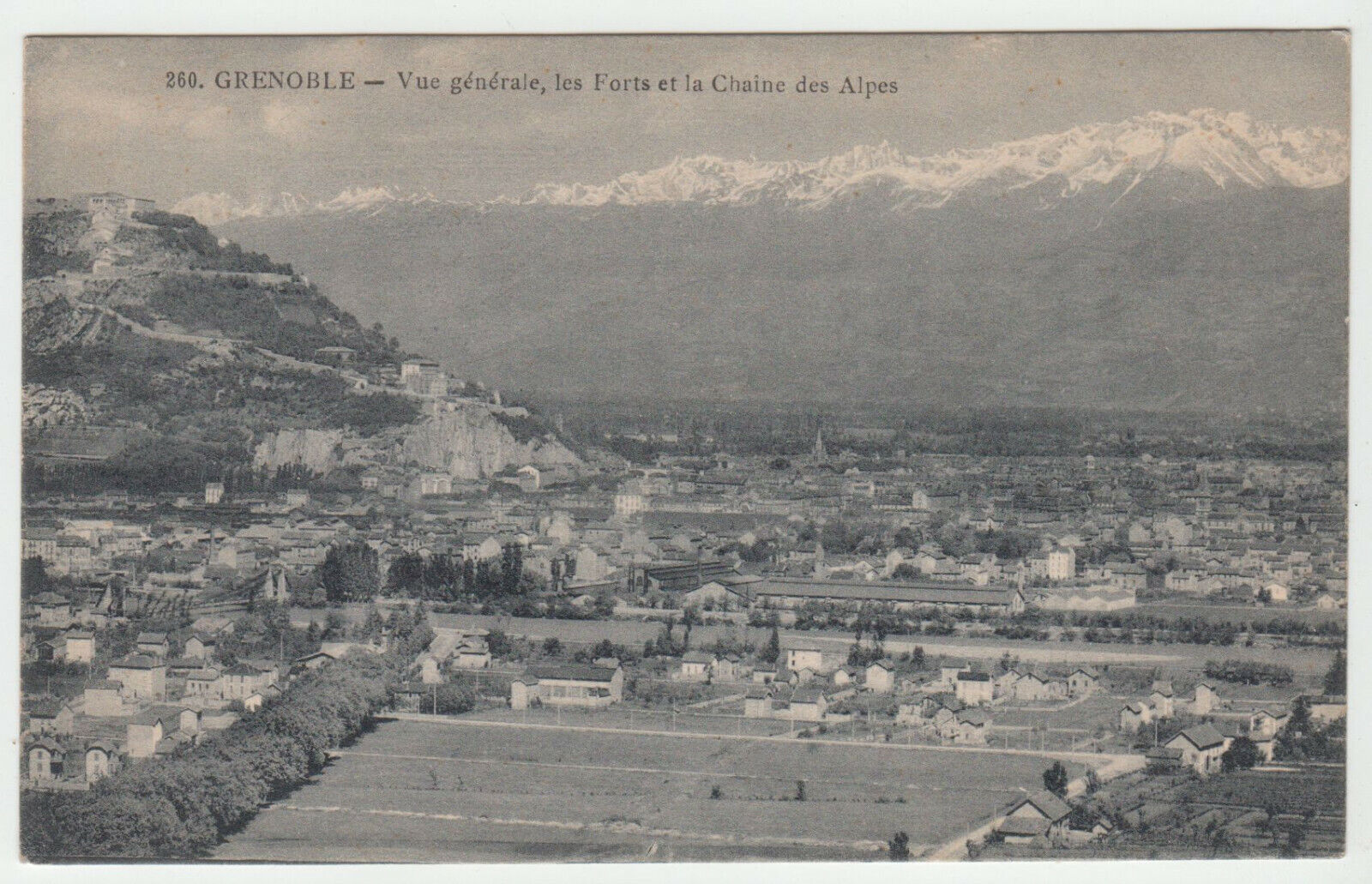 CARTE POSTALE GRENOBLE VUE GENERALE LES FORTS ET LA CHAINE DES ALPES 402253379203