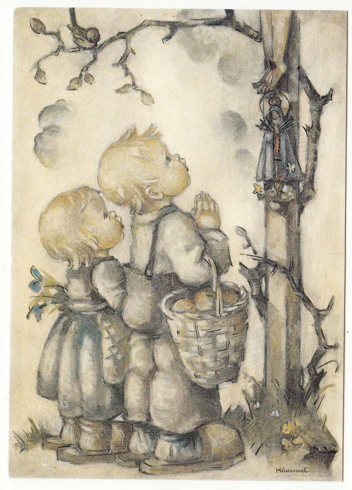 CARTE POSTALE ILLUSTRATEUR HUMMEL N° 692 KINDERGEBET