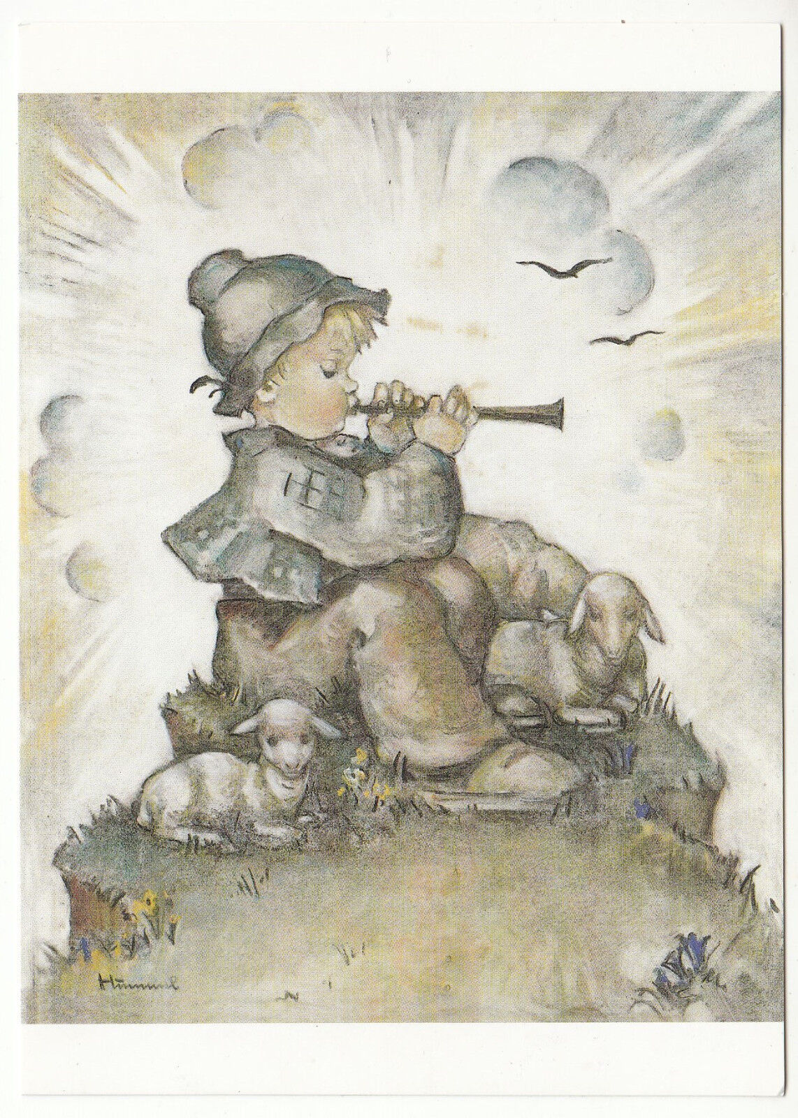 CARTE POSTALE ILLUSTRATEUR HUMMEL THE FLUTE PLAYER