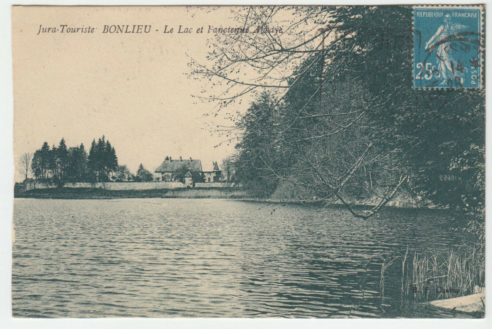 CARTE POSTALE JURA BONLIEU LE LAC ET L ANCIENNE ABBAYE 124761908553