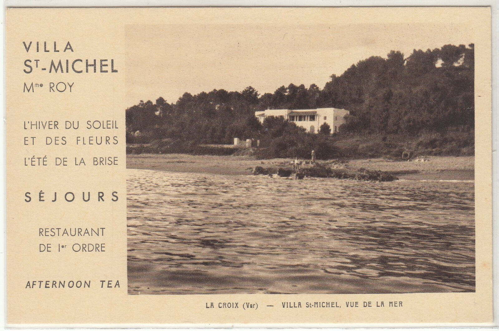 CARTE POSTALE LA CROIX VAR VILLA ST MICHEL VUE DE LA MER 401933421063