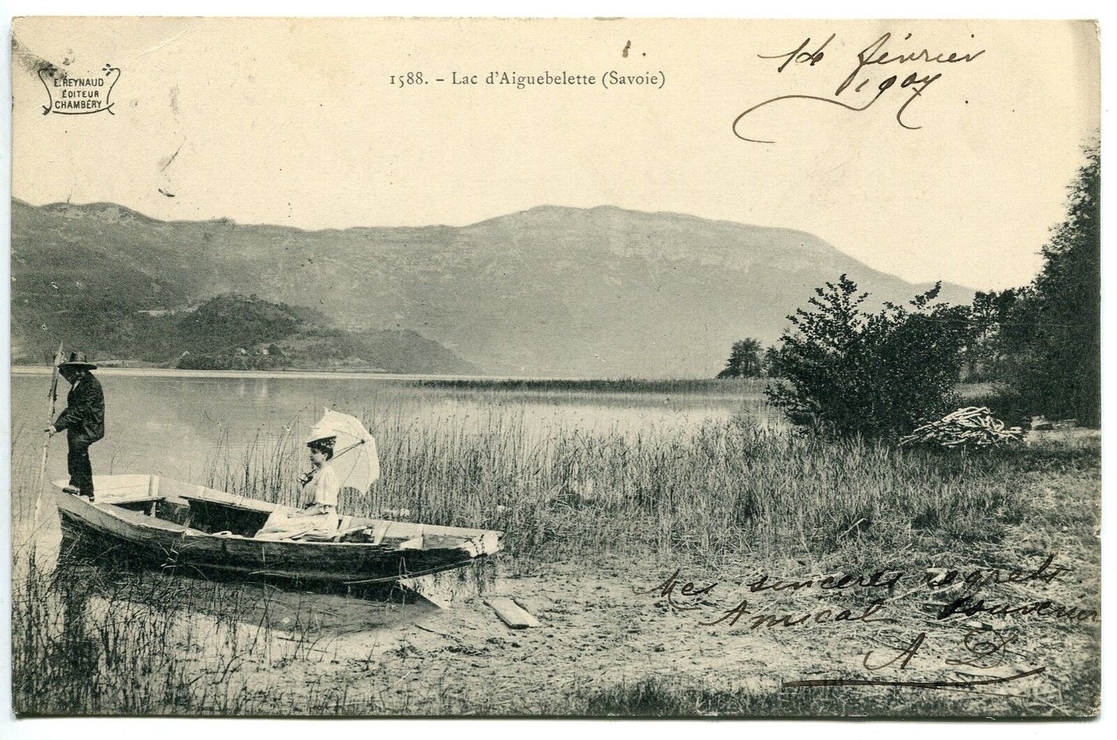 CARTE POSTALE LAC D AIGUEBELETTE 1907 400783917263