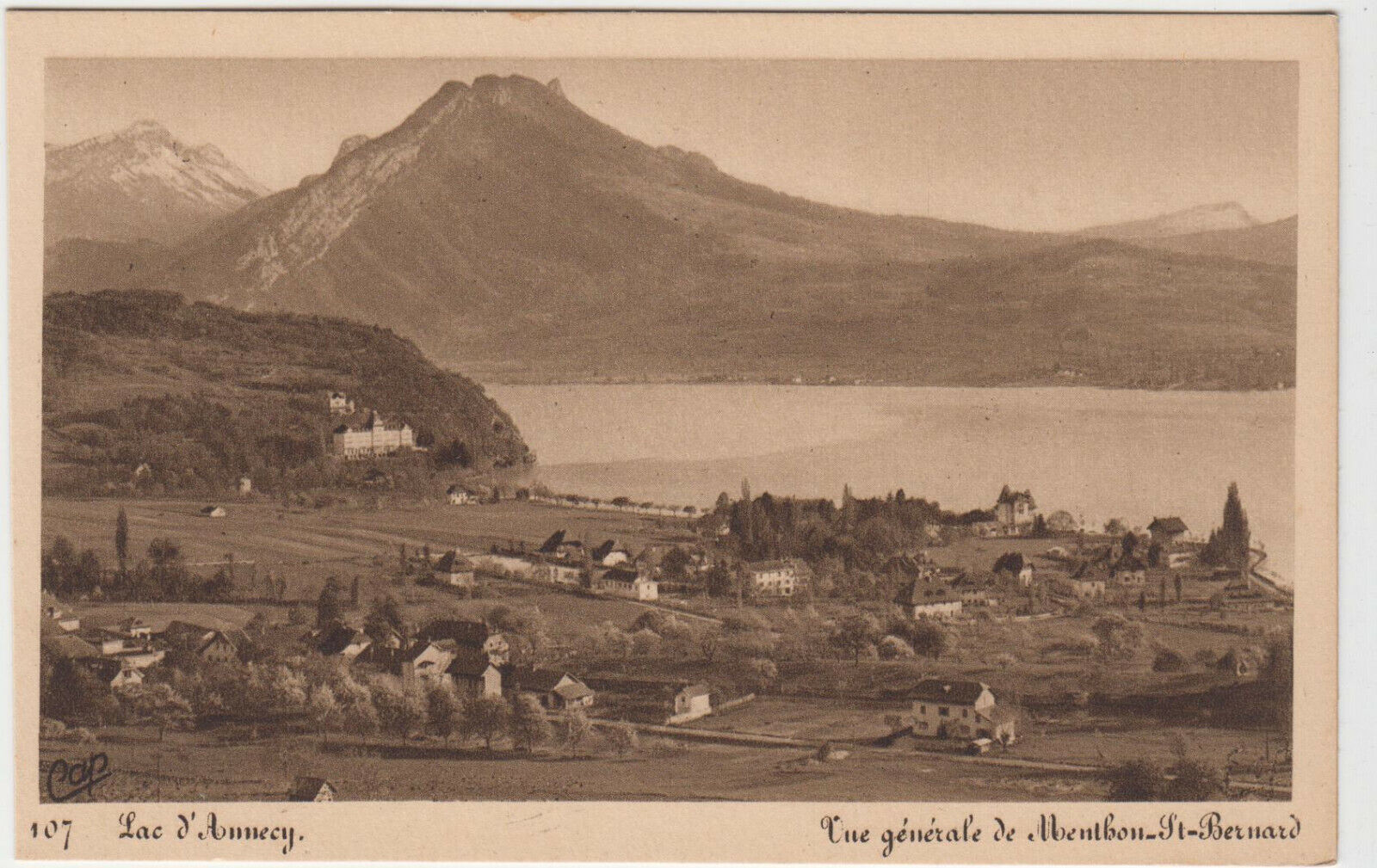 CARTE POSTALE LAC D ANNECY VUE GENERALE DE MENTHON ST BERNARD 123942109803