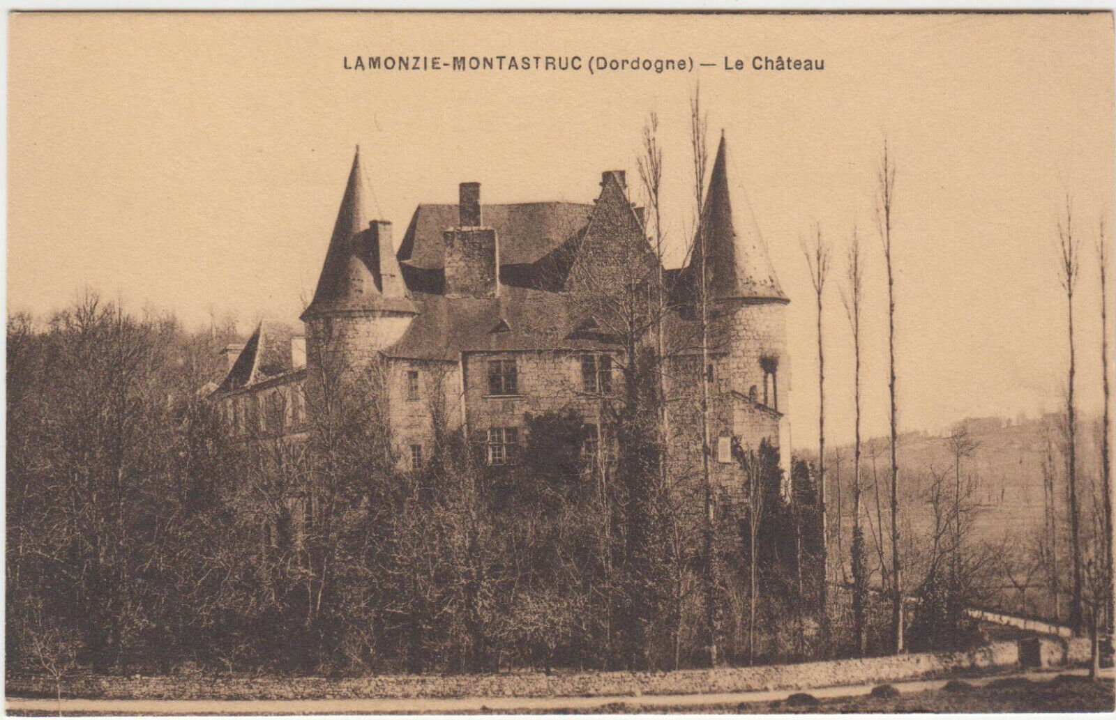 CARTE POSTALE LAMONZIE MONTASTRUC DORDOGNE LE CHATEAU 123932912773