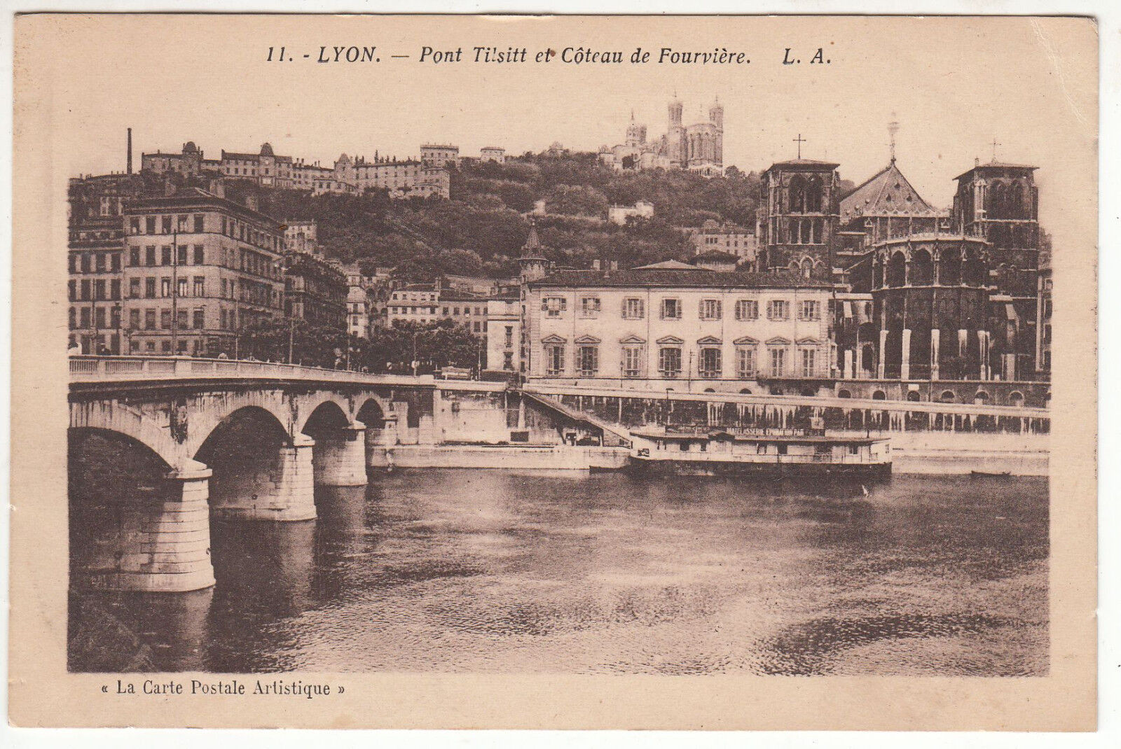 CARTE POSTALE LYON PONT TILSITT ET COTEAU DE FOURVIERE 401220162843