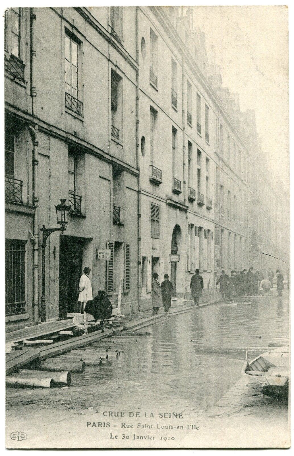 CARTE POSTALE PARIS CRUE DE LA SEINE 30 JANVIER 1910 RUE ST LOUIS EN L ILE 121377852883