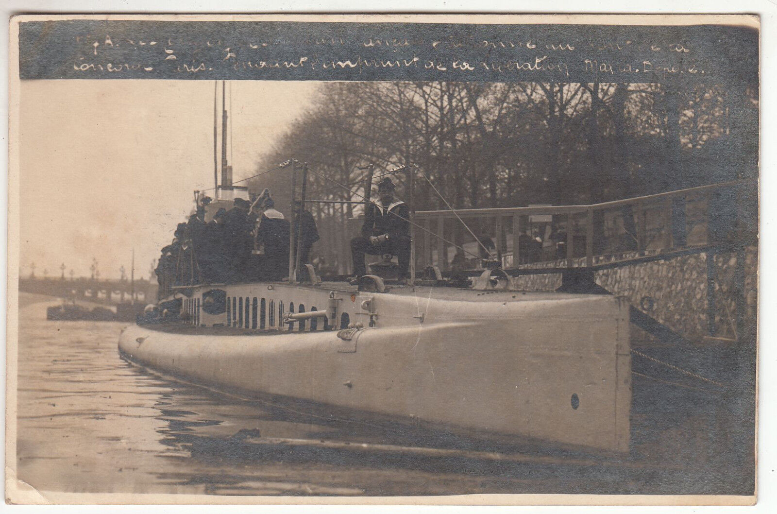 CARTE POSTALE PHOTO MILITAIRE SOUS MARIN 1918 PARIS 401387256903