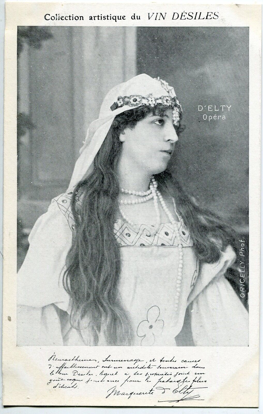 CARTE POSTALE PHOTO PERSONNALITE MARGUERITE D ELTY OPERA 400809706693