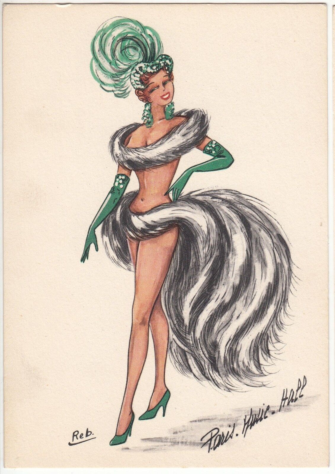 CARTE POSTALE PIN UP FEMME ILLUSTRATEUR JANICOTTE 401202202103