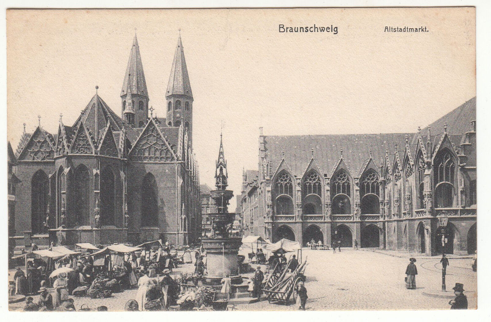 CARTE POSTALE POFTKARTE ALLEMAGNE BRAUNSCHWEIG ALTSTADTMARKT MARCHE 401628412703