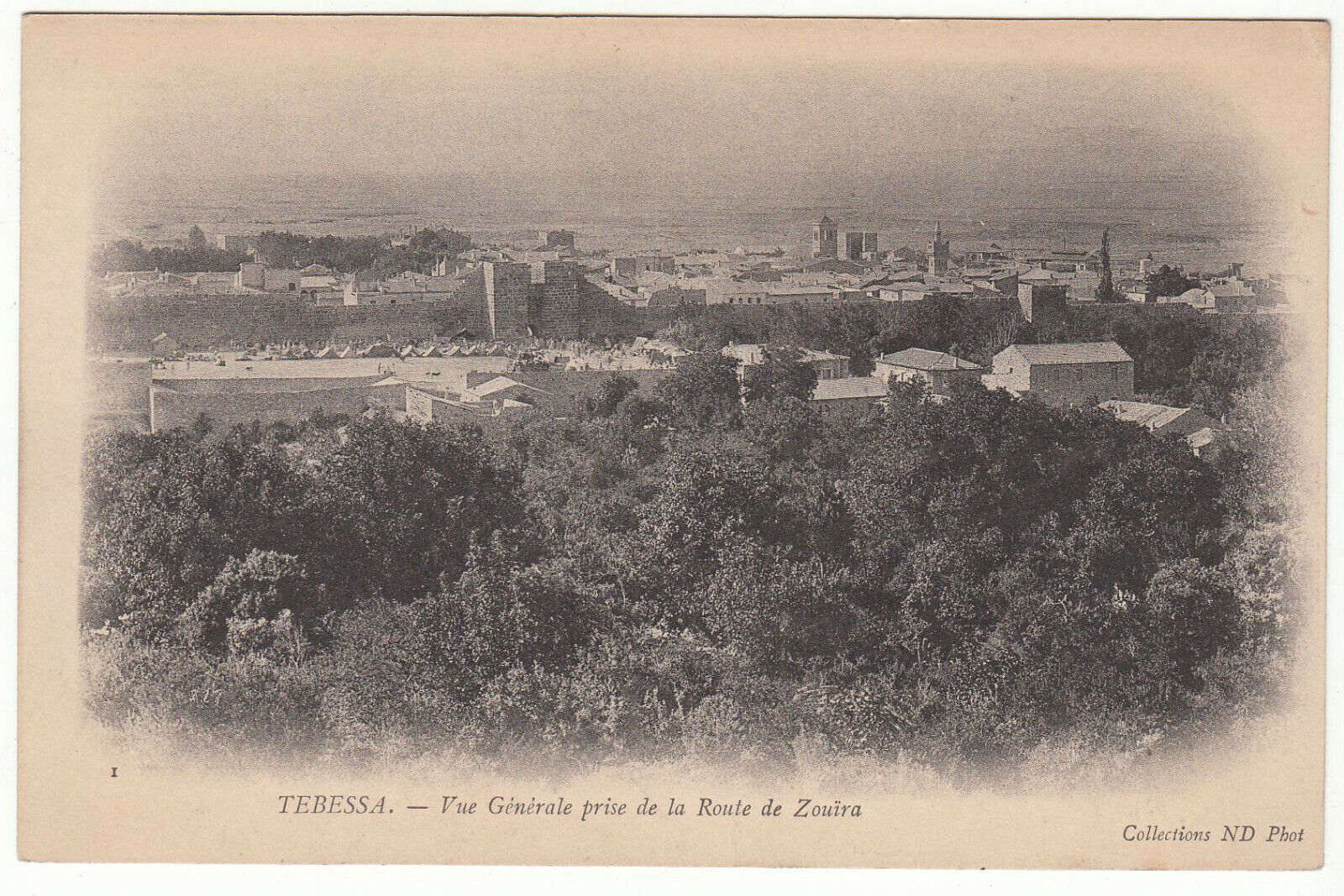 CARTE POSTALE TEBESSA VUE GENERALE PRISE DE LA ROUTE DE ZOUIRA 401943685503