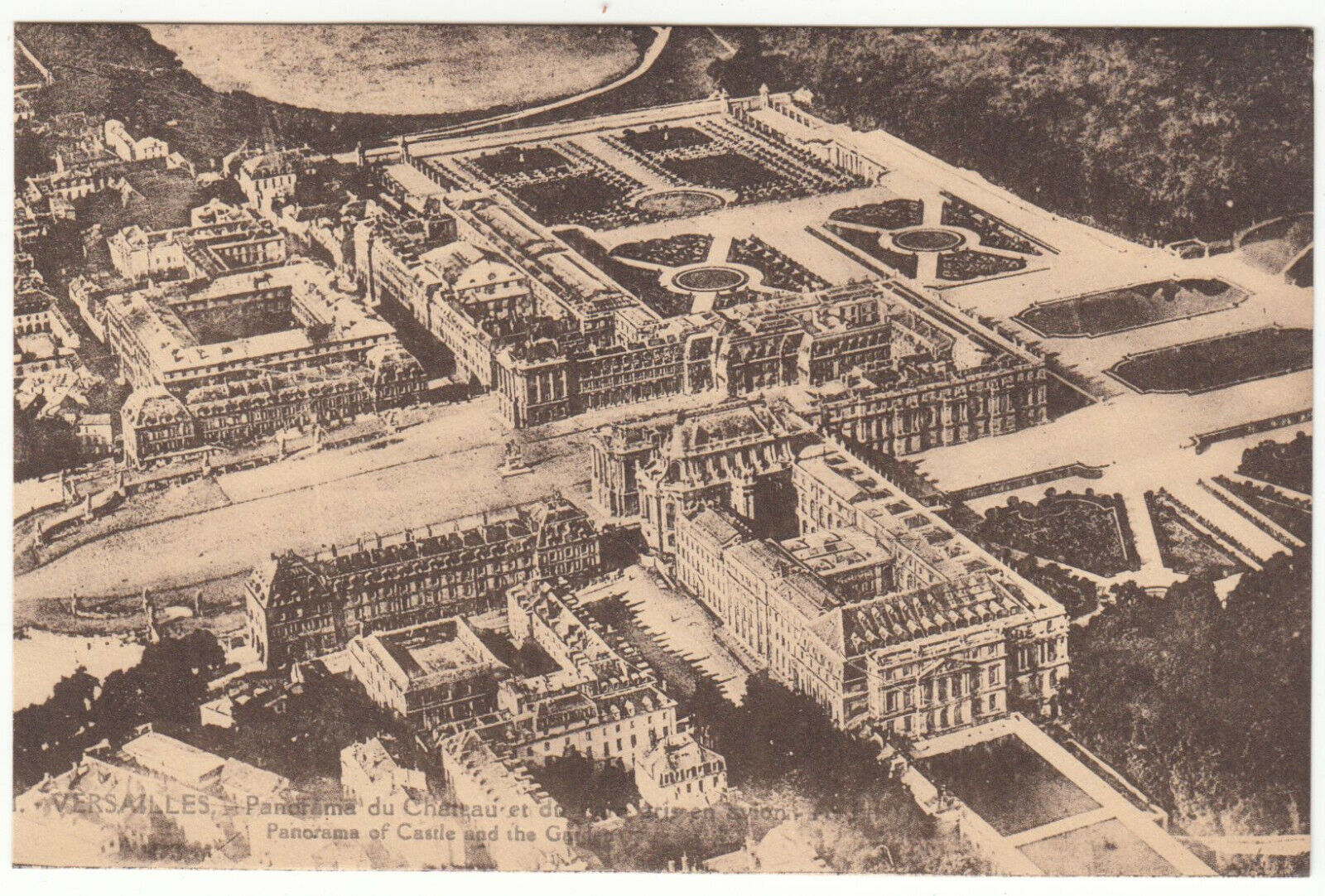 CARTE POSTALE VERSAILLES PANORAMA DU CHATEAU PRISE EN AVION 124026669543