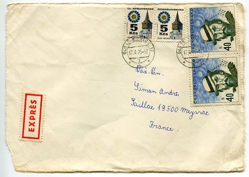 DEVANT DE LETTRE Tchécoslovaquie POUR SAILLAC EXPRESS
