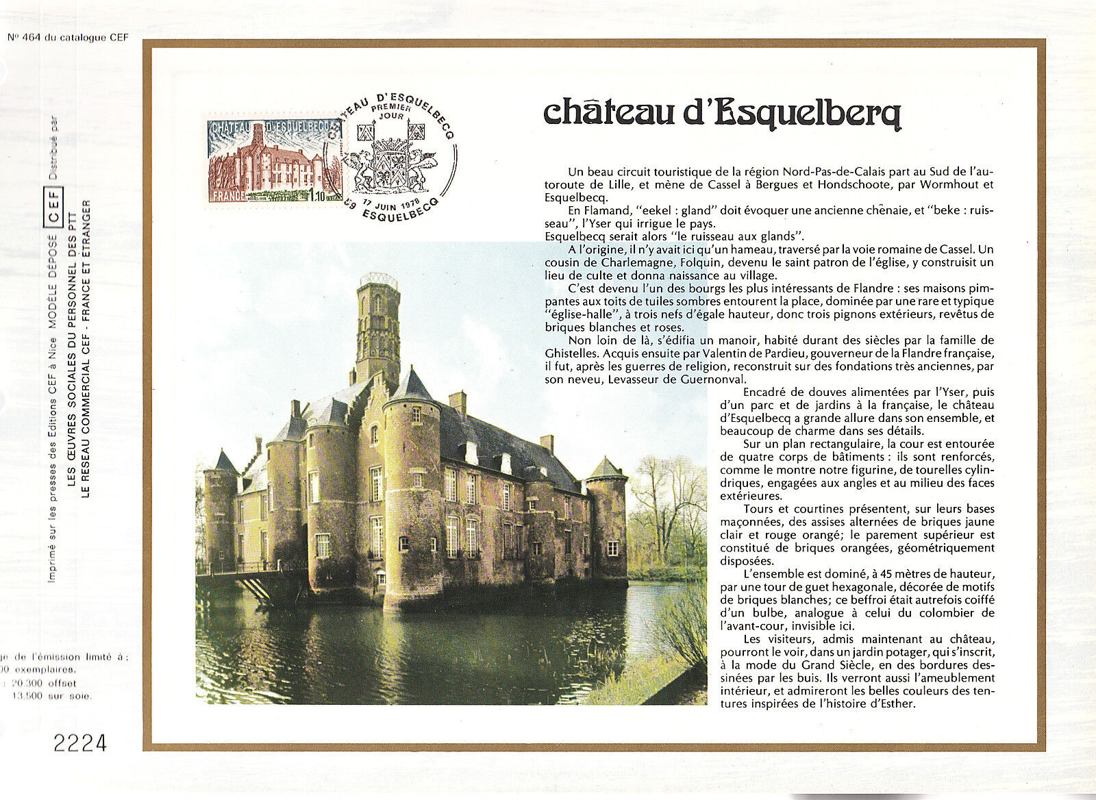 DOCUMENT CEF PREMIER JOUR 1978 CHATEAU D ESQUELBERQ 400424793953