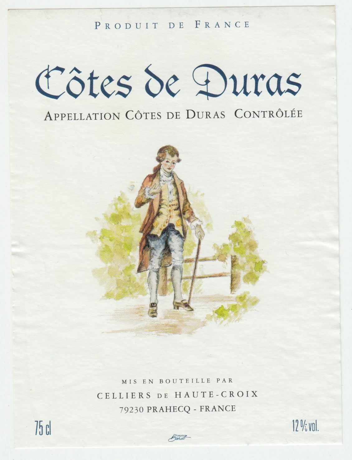 ETIQUETTE DE VIN COTE DE DURAS CELLIERS DE HAUTE CROIX 402669072083