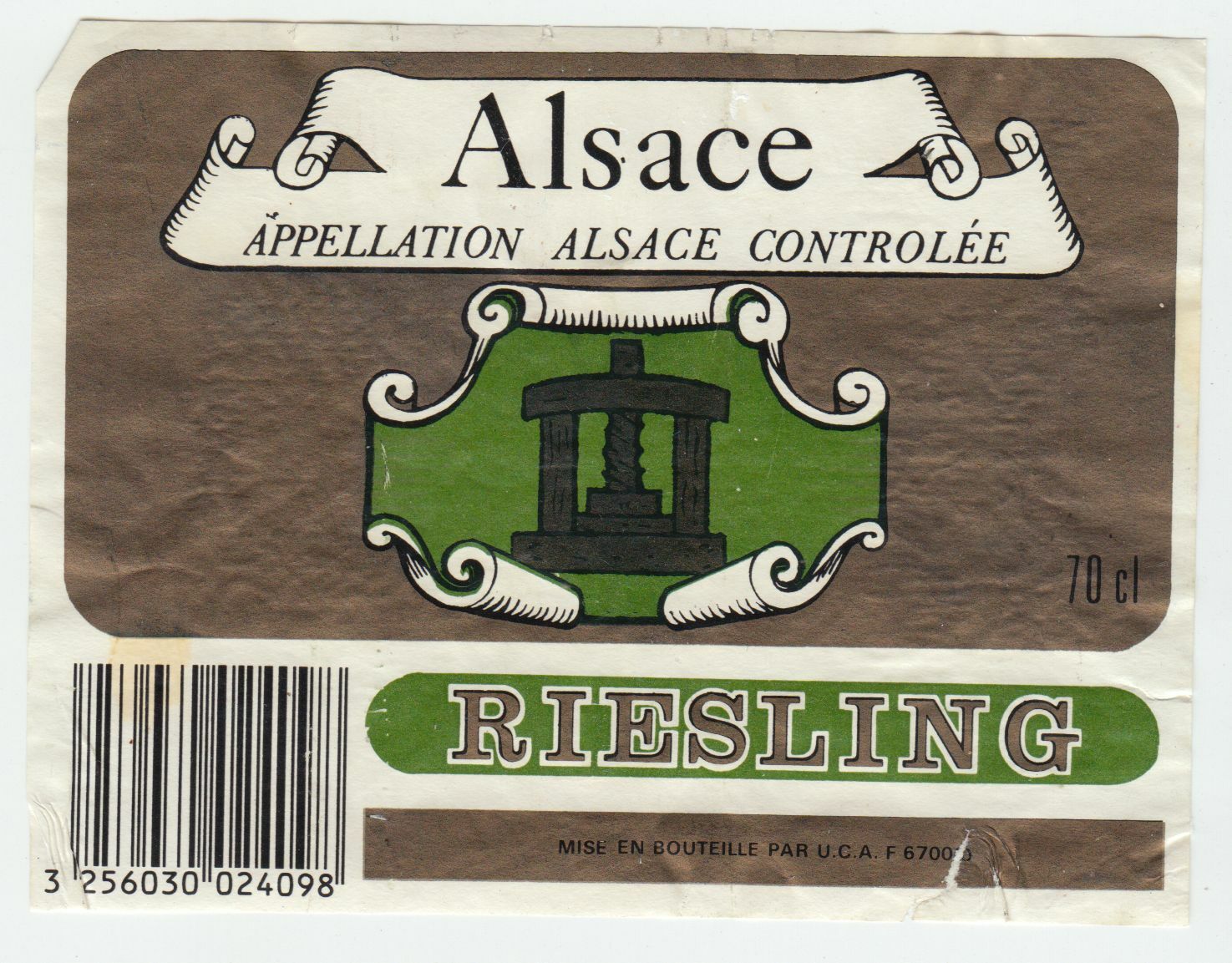 ETIQUETTE DE VIN D ALSACE RIESLING PRESSE 402631696683