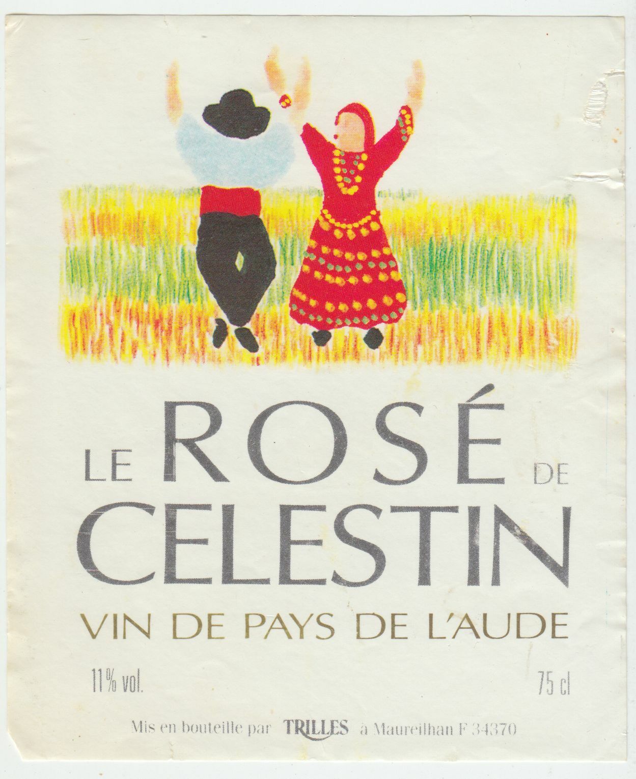 ETIQUETTE DE VIN DE PAYS DE L AUDE LE ROSE DE CELESTIN 124572490043