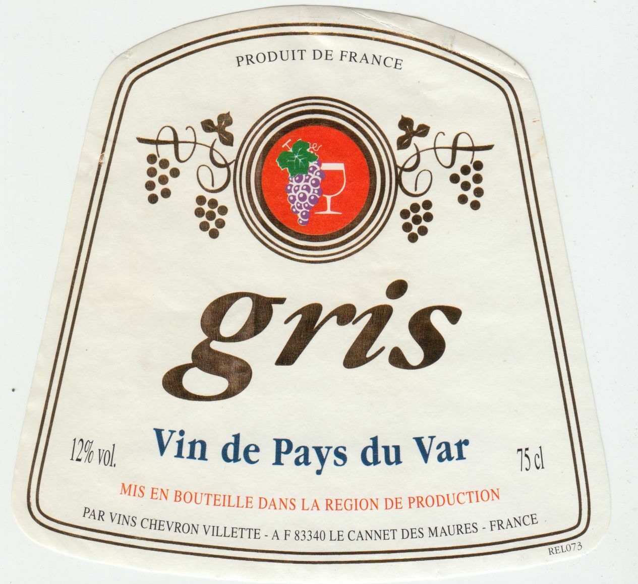 ETIQUETTE DE VIN DE PAYS DU VAR GRIS 124569409453