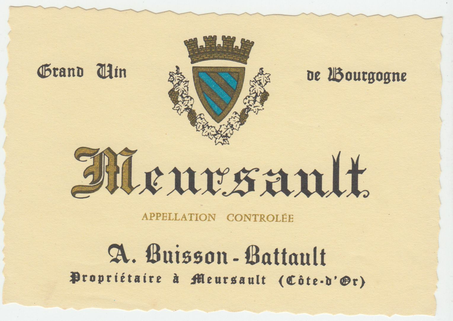 ETIQUETTE DE VIN MEURSAULT MEURSAULT A BUISSON BATTAULT 402582999353