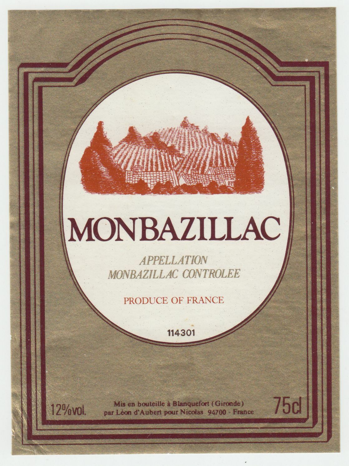 ETIQUETTE DE VIN MONBAZILLAC 402654737163