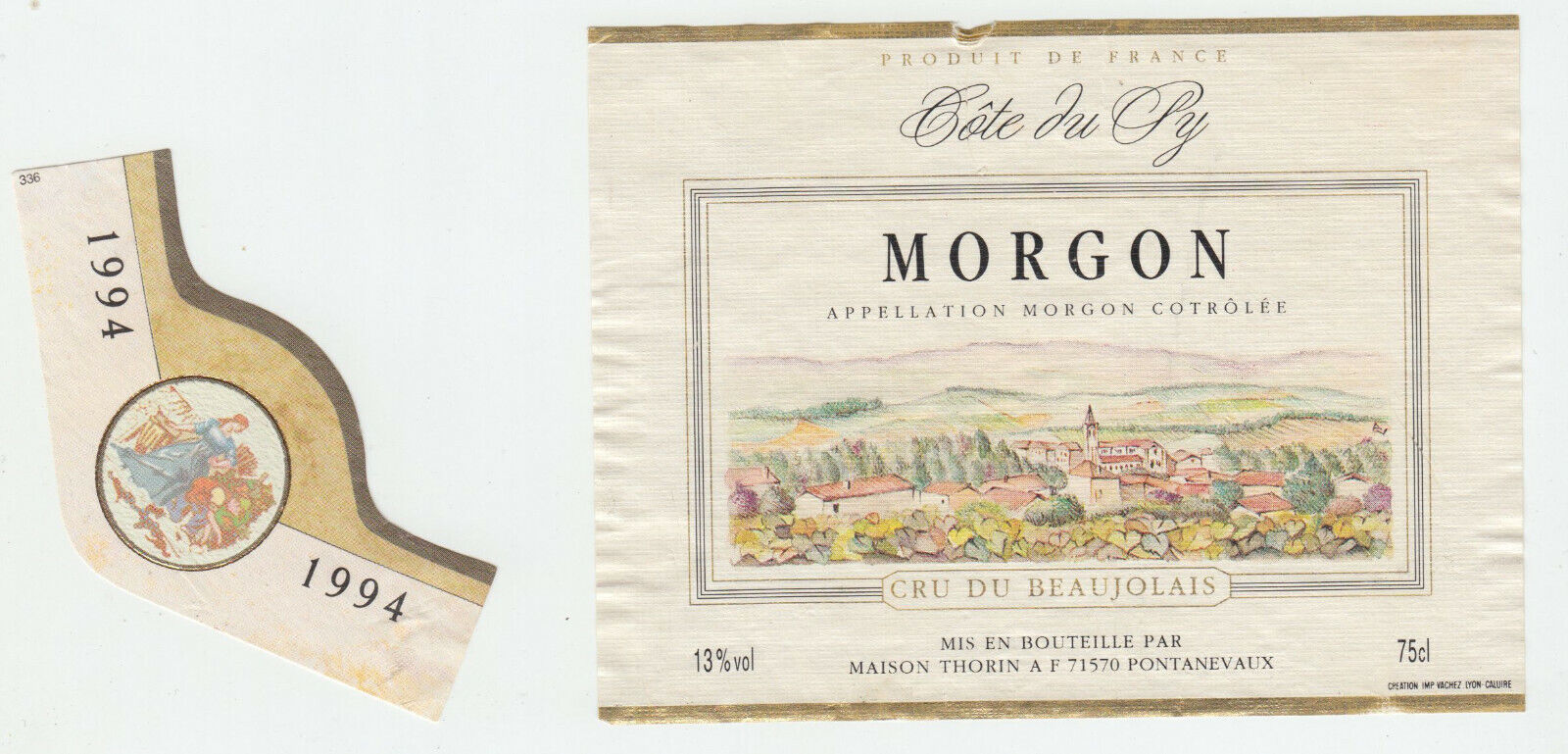 ETIQUETTE DE VIN MORGON COTE DU PY 1994 124555697063