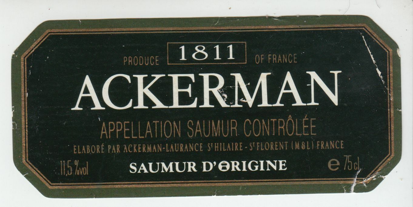 ETIQUETTE DE VIN SAUMUR ACKERMAN 124511870233