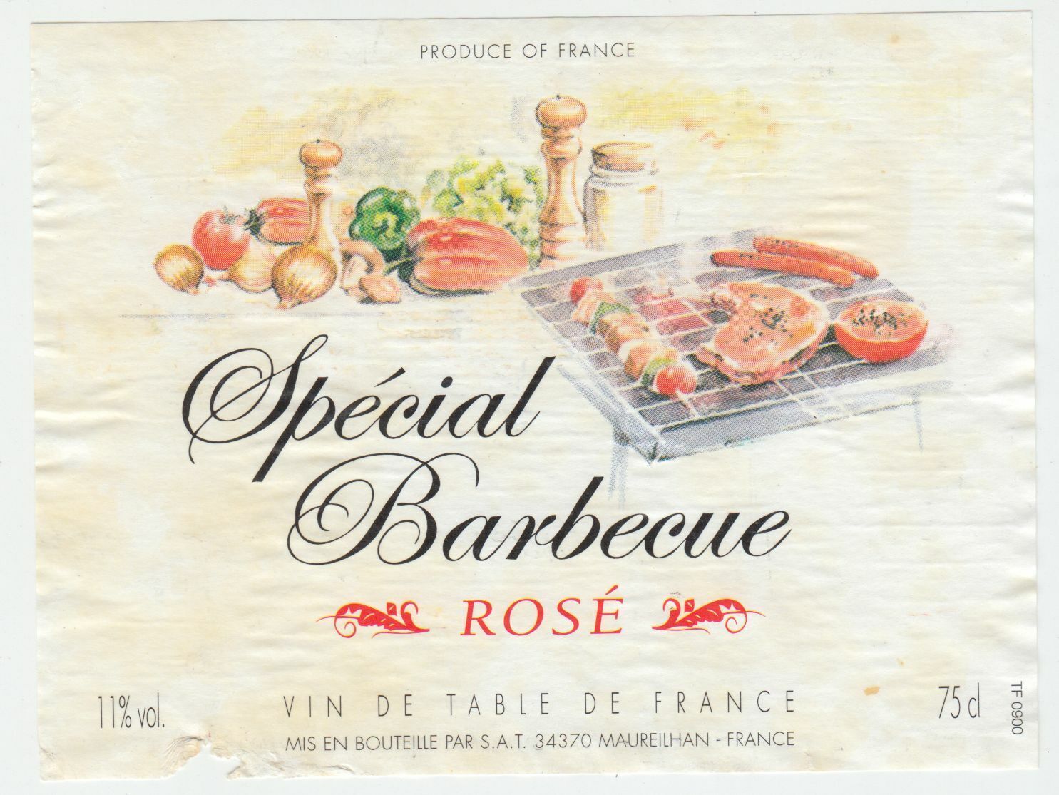 ETIQUETTE DE VIN SPECIALE BARBECUE ROSE MAUREILHAM 402553006673