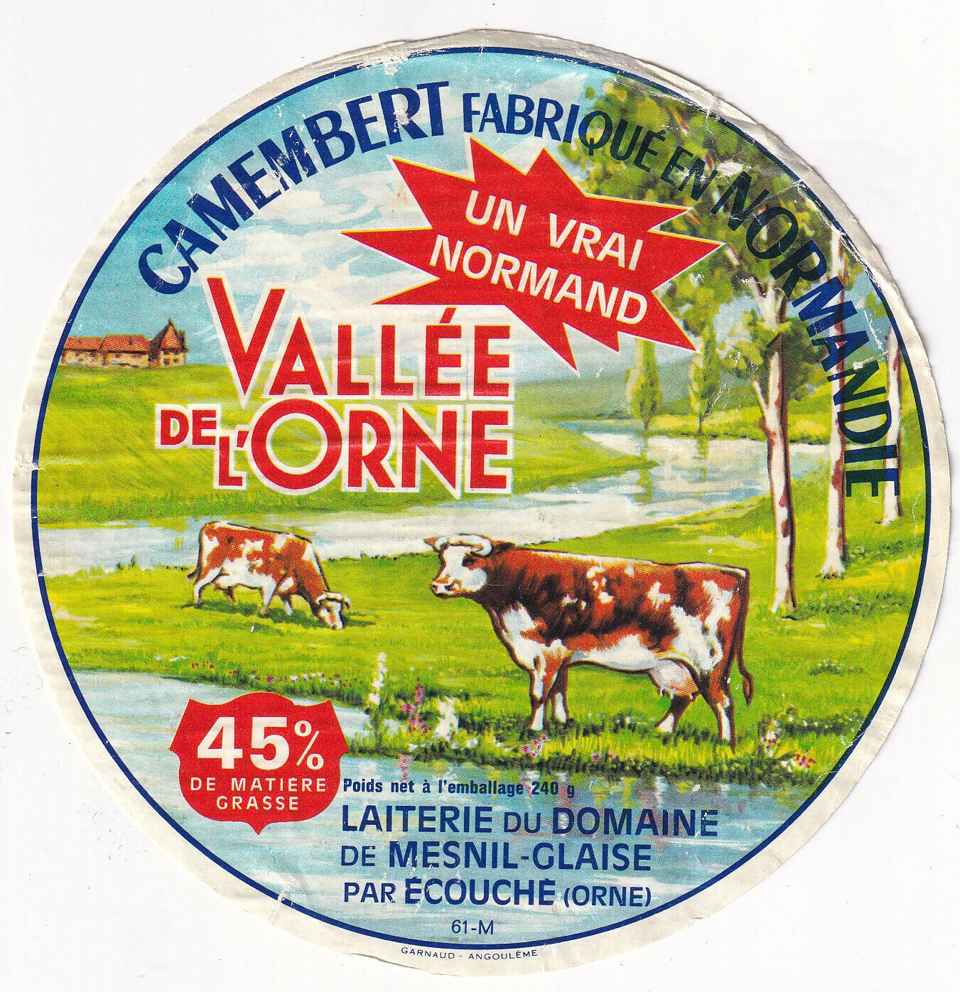 ETIQUETTE FROMAGE CAMENBERT DE NORMANDIE VALLEE DE L ORNE VACHE AU PATURAGE 125264489783