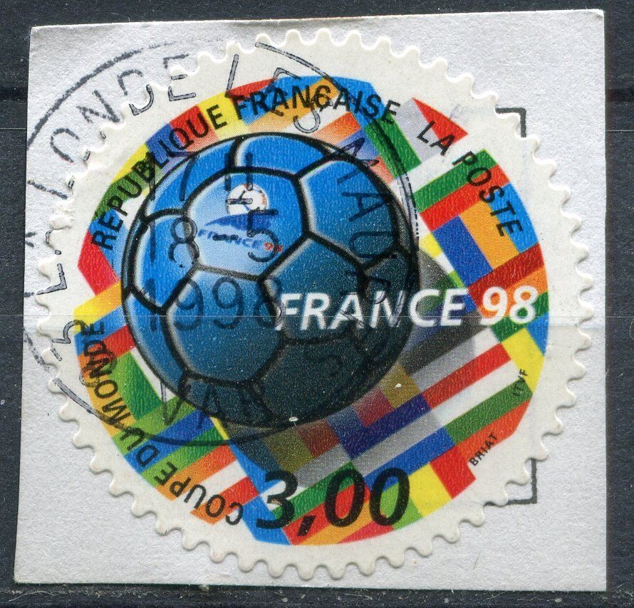 FRANCE TIMBRE OBL N 3140 FOOTBALL COUPE DU MONDE 98 110931799903