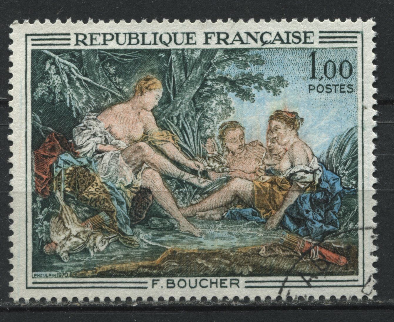 FRANCE TIMBRE OBL N1652 DIANE AU RETOUR DE LA CHASSE DE BOUCHER 120960505663