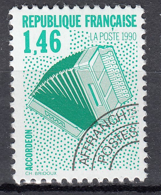 FRANCE TIMBRE PREOBLITERE OBL N 206 ACCORDEON 123549281643