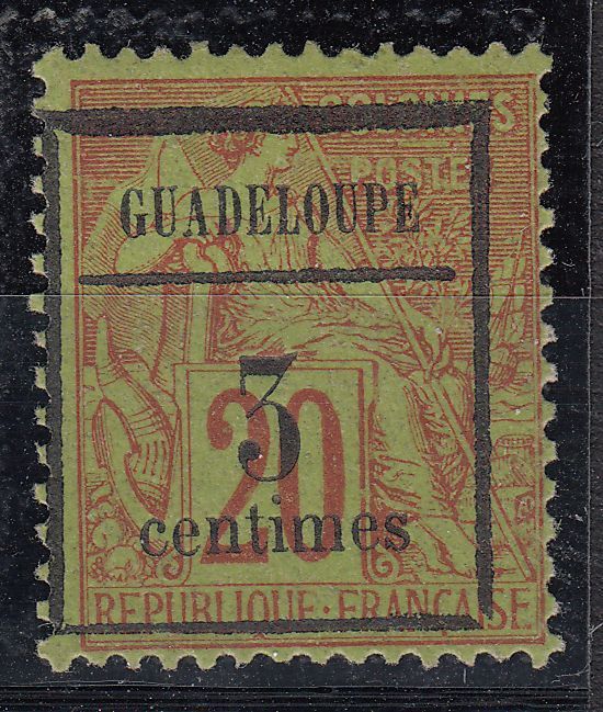 GUADELOUPE TIMBRE COLONIE FRANCE NEUF N 5 SURCHARGE DECALE 121896374193