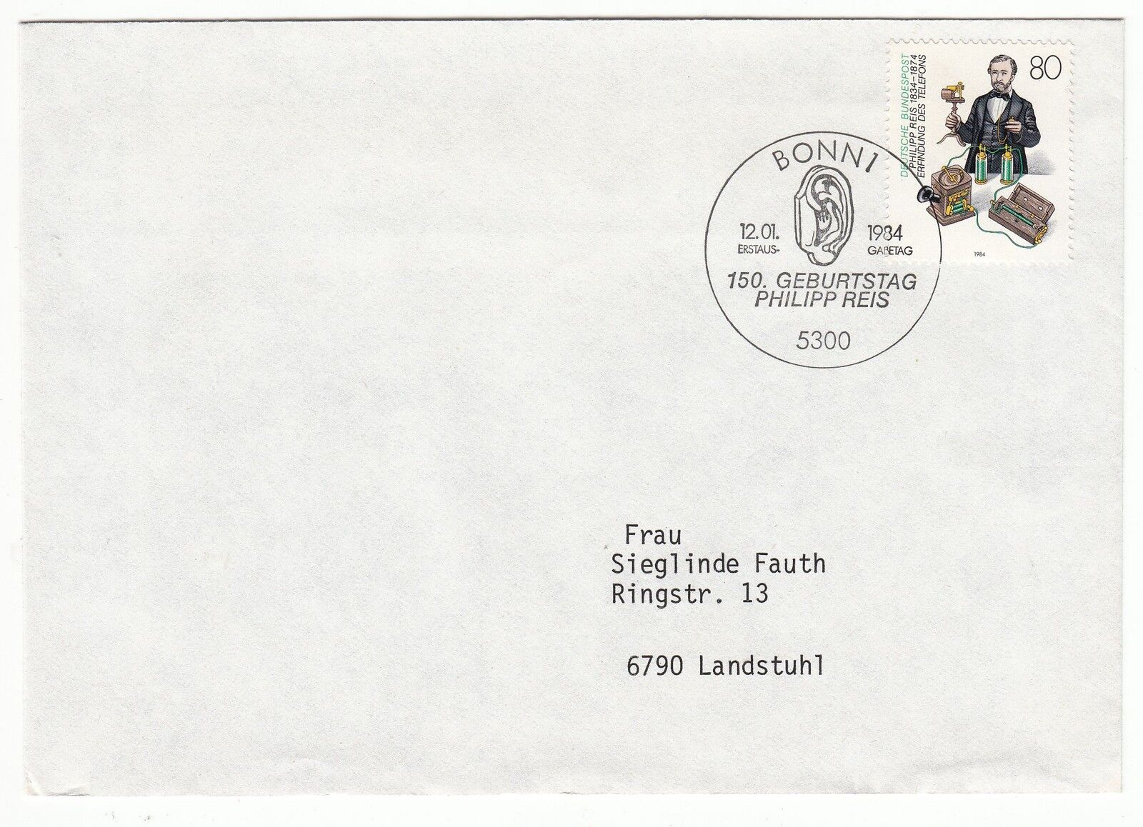 LETTRE COMMEMORATIVE ALLEMAGNE TIMBRE N 1030 PHILIPP REIS 401067370463