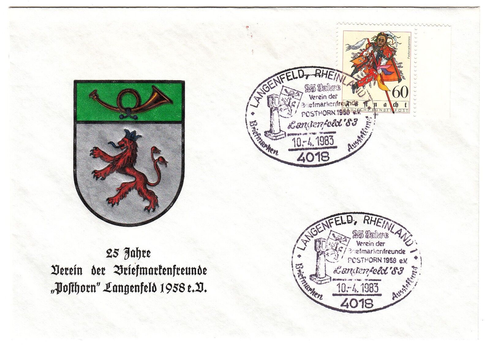 LETTRE COMMEMORATIVE ALLEMAGNE TIMBRE N 999 CARNAVAL SOUABE ALEMIQUE 401068444873